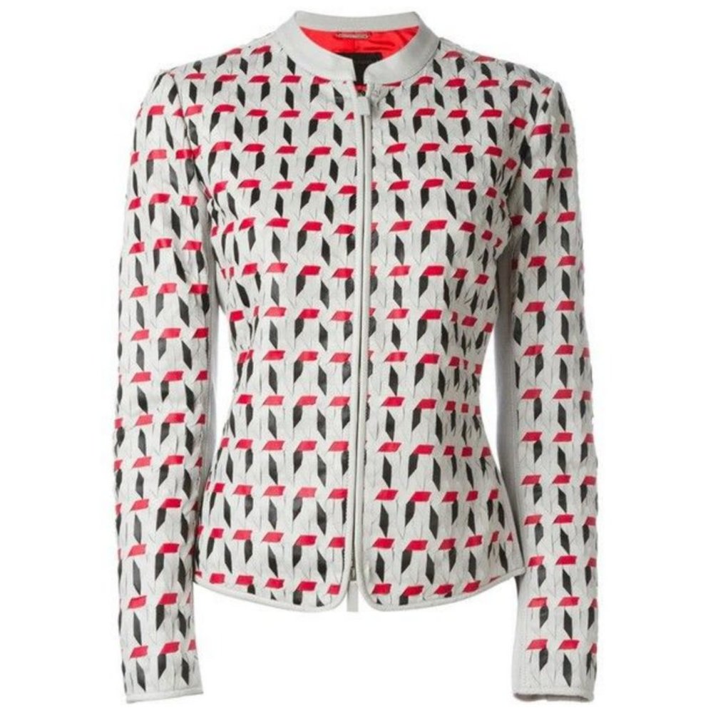 Giorgio Armani Hand-Woven lambskin Zip Jacket